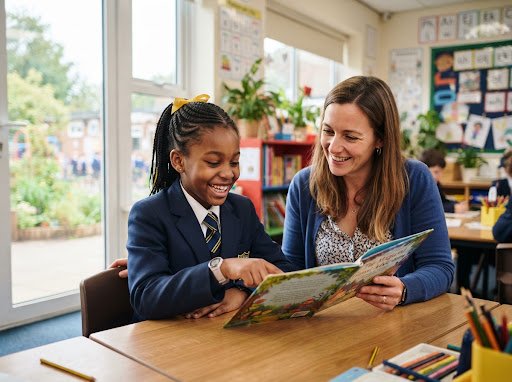 English learning session with tutor and student